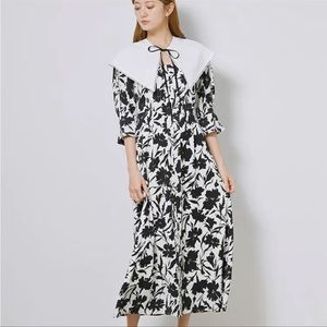 SNIDEL Big Collar Print Dress